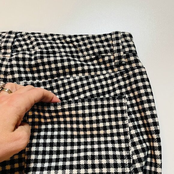 Talbots Pant Trouser Velvet High Waist Straight Leg Plaid Herringbone Winter - Picture 6 of 10